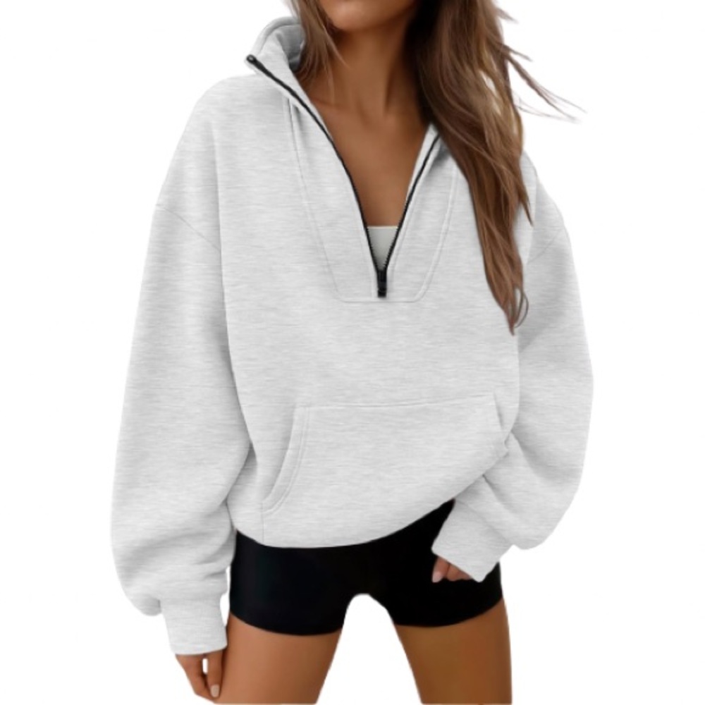 Gray Quarter Half Zip Pullover